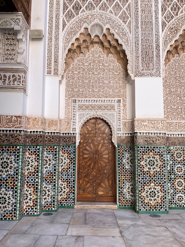 puerta con diseño de madera